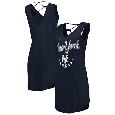 G-III 4Her by Carl Banks Women’s New York Yankees Game Time Slub Beach V-Neck Cover-Up Dress