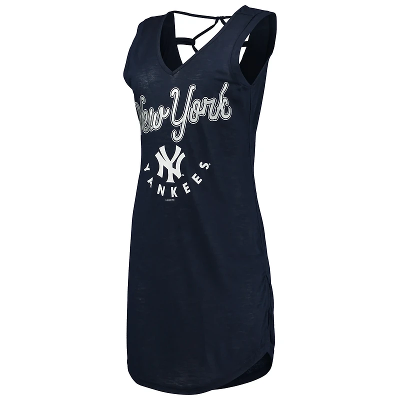 G-III 4Her by Carl Banks Women’s New York Yankees Game Time Slub Beach V-Neck Cover-Up Dress
