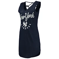 G-III 4Her by Carl Banks Women’s New York Yankees Game Time Slub Beach V-Neck Cover-Up Dress