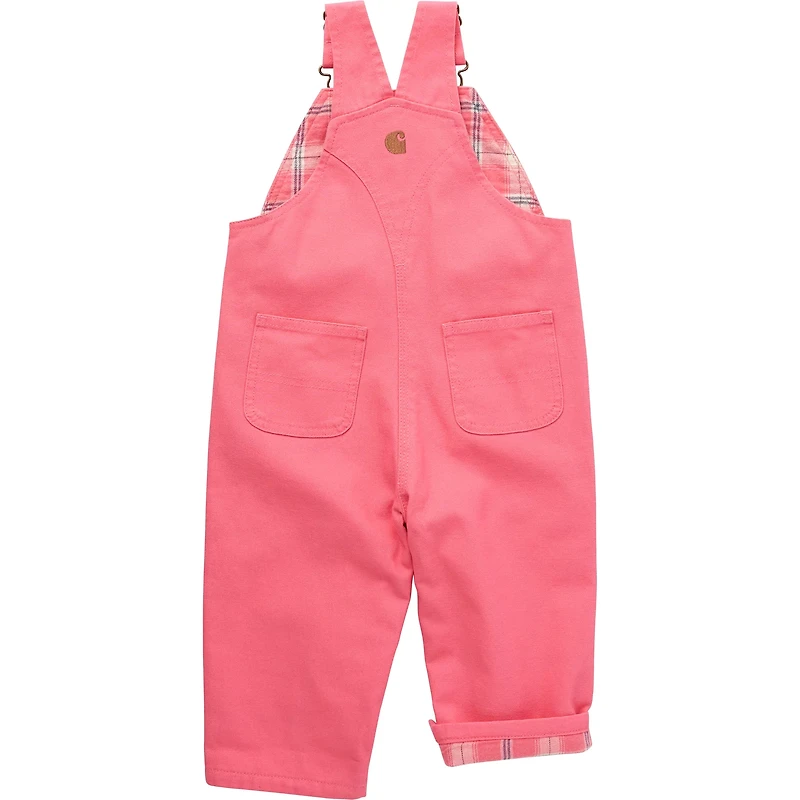 Carhartt Girls' Toddler Flannel-Lined Canvas Overalls
