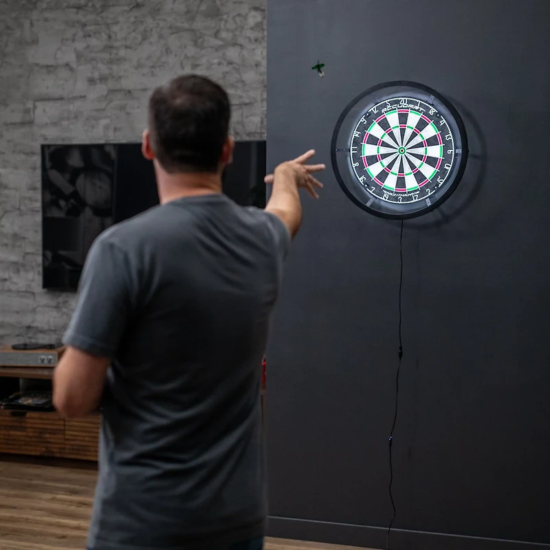 Accudart Nighthawk 2 in 1 LED/Blacklight Surround Bristle Dartboard Set