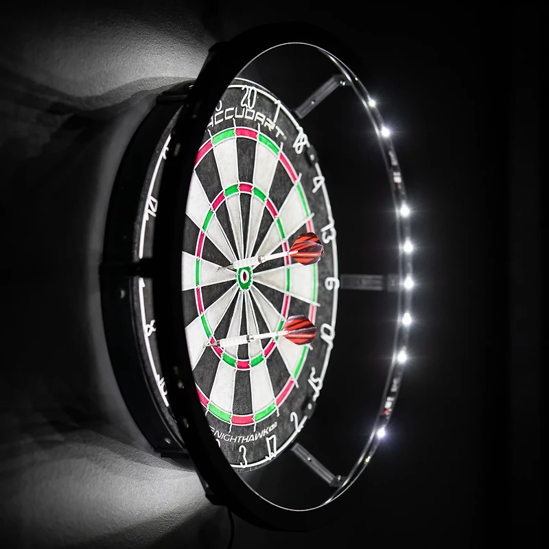Accudart Nighthawk 2 in 1 LED/Blacklight Surround Bristle Dartboard Set