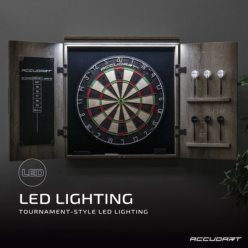 Accudart LED X-Bristle Dartboard Cabinet