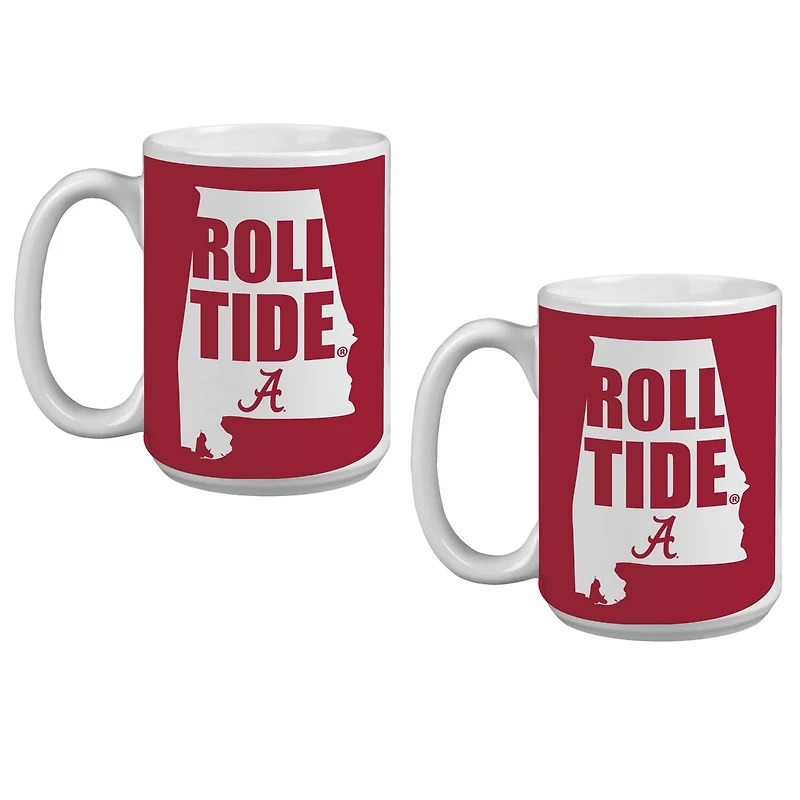 Alabama Crimson Tide 15oz Hometown Coffee Mug Two-Pack