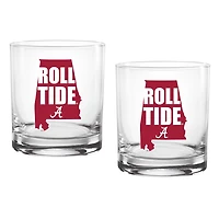 Alabama Crimson Tide Two-Pack 14oz Hometown Glass Set