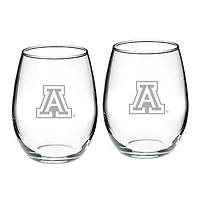 Arizona Wildcats 21oz 2-Piece Stemless Wine Glass Set