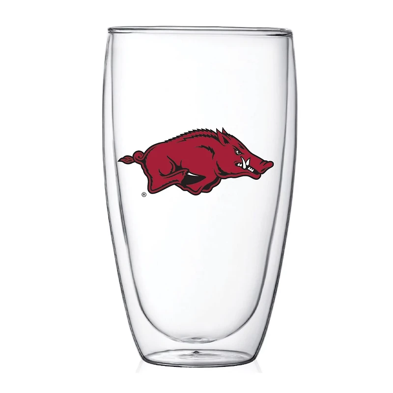 Arkansas Razorbacks 15oz Double Wall Thermo Glass