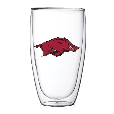 Arkansas Razorbacks 15oz Double Wall Thermo Glass