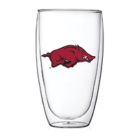 Arkansas Razorbacks 15oz Double Wall Thermo Glass