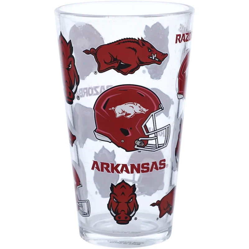 Arkansas Razorbacks 16oz Allover Print Pint Glass