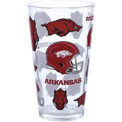 Arkansas Razorbacks 16oz Allover Print Pint Glass