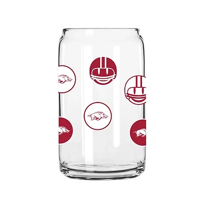 Arkansas Razorbacks 16oz Smiley Can Glass
