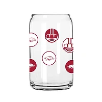 Arkansas Razorbacks 16oz Smiley Can Glass