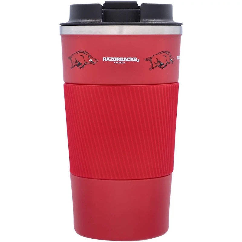 Arkansas Razorbacks 18oz Coffee Tumbler with Silicone Grip
