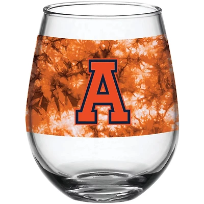 Auburn Tigers 15oz Vintage Tie-Dye Stemless Wine Glass