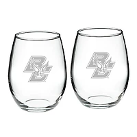 Boston College Eagles 2-Piece 21oz Stemless Wine Glass Set