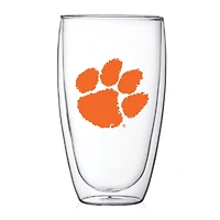 Clemson Tigers 15oz Double Wall Thermo Glass