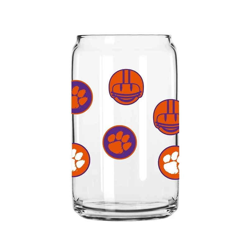 Clemson Tigers 16oz Smiley Can Glass