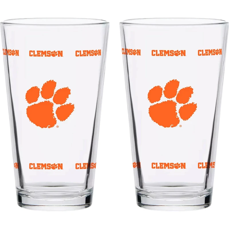 Clemson Tigers Two-Pack Knockout 16oz Pint Glass Set