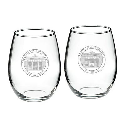 Emporia State Hornets 21oz 2-Piece Stemless Wine Glass Set