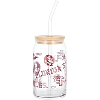 Florida State Seminoles 16oz Can Glass with Straw