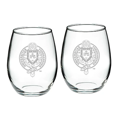 Fordham Rams Team 21oz 2-Piece Stemless Wine Glass Set