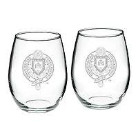 Fordham Rams Team 21oz 2-Piece Stemless Wine Glass Set