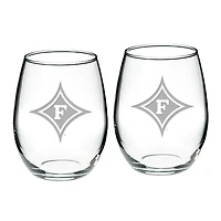 Furman Paladins 21oz 2-Piece Stemless Wine Glass Set