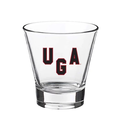 Georgia Bulldogs 12oz Slant Vault Rock Glass