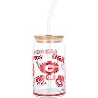 Georgia Bulldogs 16oz Can Glass with Straw