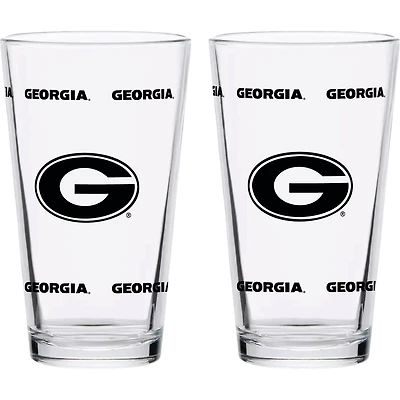 Georgia Bulldogs Two-Pack Knockout 16oz Pint Glass Set
