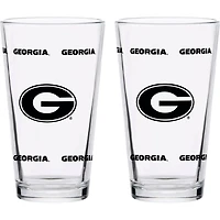 Georgia Bulldogs Two-Pack Knockout 16oz Pint Glass Set