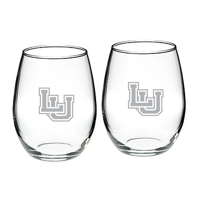 Lamar Cardinals Team Design Two-Piece 21oz Stemless Wine Glass Set