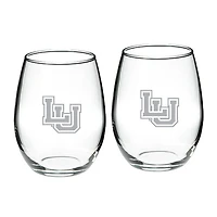 Lamar Cardinals Team Design Two-Piece 21oz Stemless Wine Glass Set