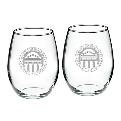 Longwood Lancers 21oz 2-Piece Stemless Wine Glass Set