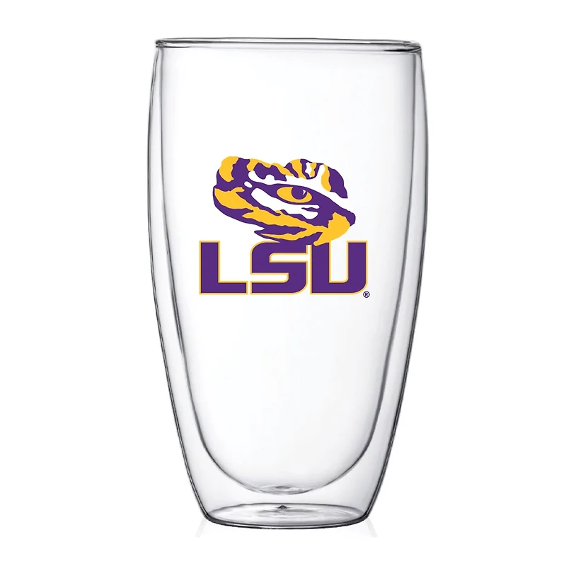 LSU Tigers 15oz Double Wall Thermo Glass