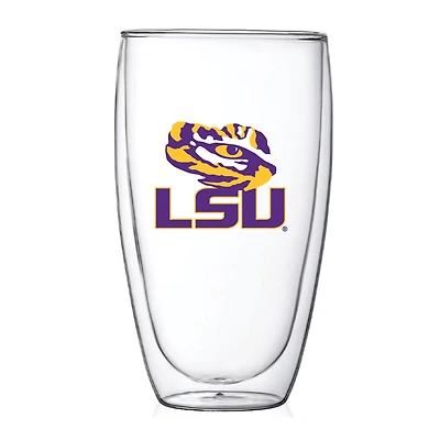 LSU Tigers 15oz Double Wall Thermo Glass