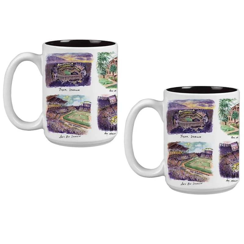 LSU Tigers 2-Pack 15oz Laura Wilcox University Mug Set