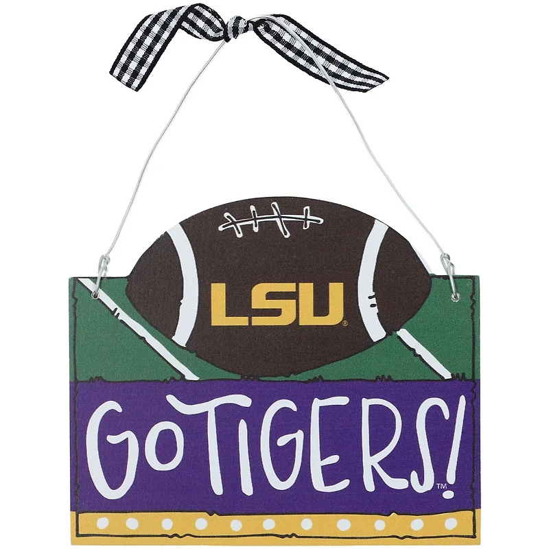 LSU Tigers Logo Football Ornament