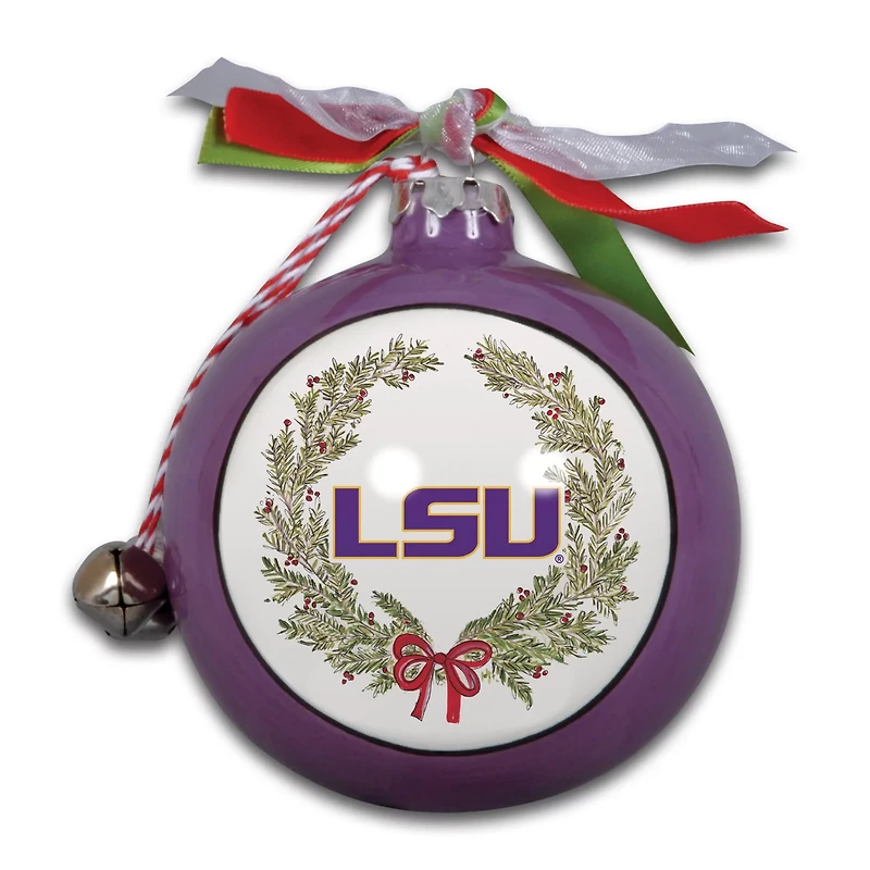 LSU Tigers Wreath Kickoff Painted Ornament