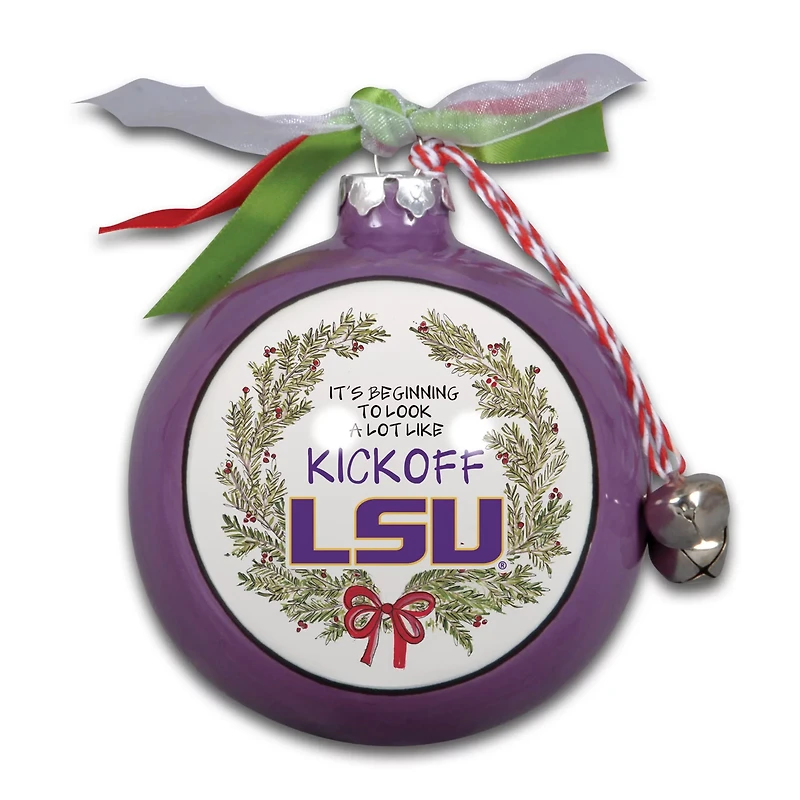 LSU Tigers Wreath Kickoff Painted Ornament