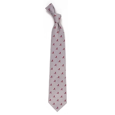 Men's Gray Alabama Tide Echo Woven Silk Tie