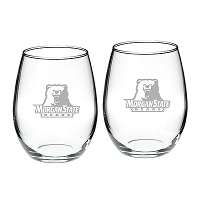 Morgan State Bears 21oz 2-Piece Stemless Wine Glass Set