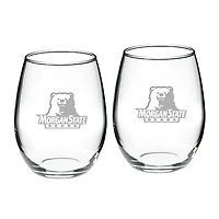 Morgan State Bears 21oz 2-Piece Stemless Wine Glass Set