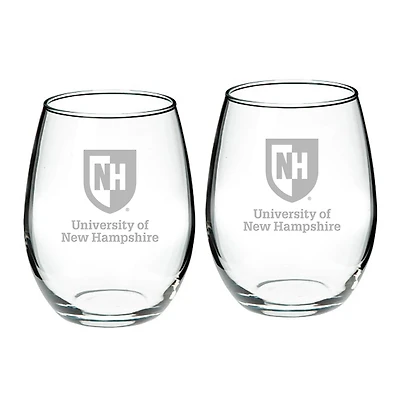 New Hampshire Wildcats 21oz 2-Piece Stemless Wine Glass Set