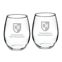 New Hampshire Wildcats 21oz 2-Piece Stemless Wine Glass Set