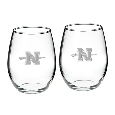 Nicholls State Colonels Team Design Two-Piece 21oz Stemless Wine Glass Set