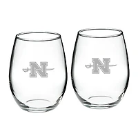 Nicholls State Colonels Team Design Two-Piece 21oz Stemless Wine Glass Set