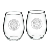 Northeastern Huskies 2-Piece 21oz Stemless Wine Glass Set