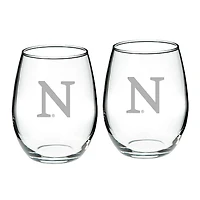 Northwestern Wildcats 21oz 2-Piece Stemless Wine Glass Set
